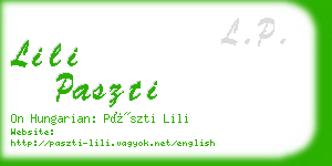 lili paszti business card